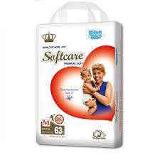 Softcare Premium Diaper Medium 63 Pieces 6.1-9 Kg